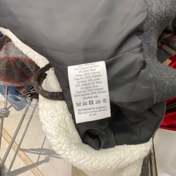 Janie & Jack Sherpa Plaid zip up Bomber Jacket Toddler Size 3/4 brown wool blend - Picture 7 of 14